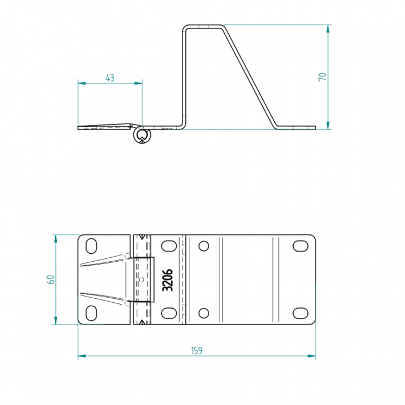 Sidehengsle til stålport